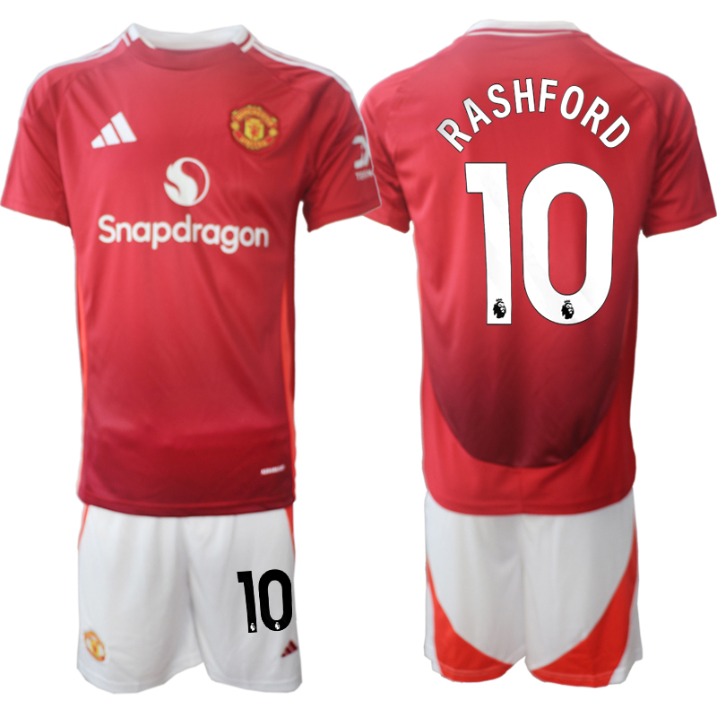 Men 2024-2025 Club Manchester United home Red #10 Soccer Jersey